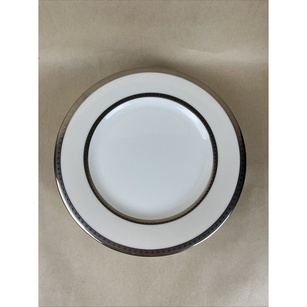 Set Of 5 Mikasa Sophia Ivory Platinum Fine China Salad Plate 6 3/4” EUC